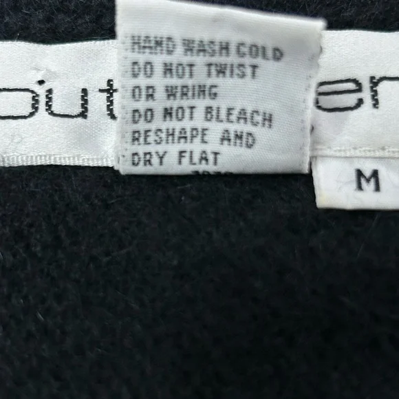 Outlander Vintage Lambswool Angora Sweater Women's Medium Beaded Black Gold - Picture 8 of 11